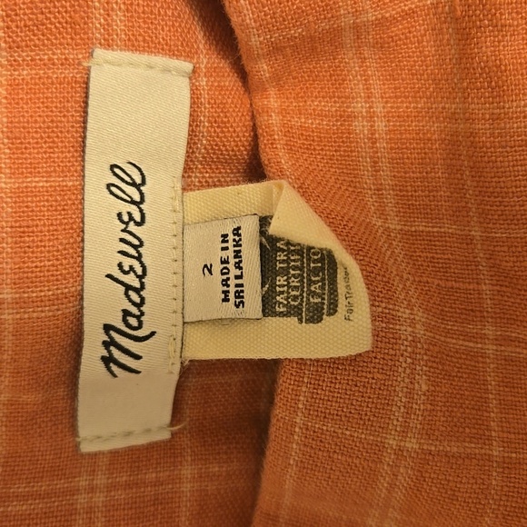 Madewell Pink Women's Linen Shorts Size 2 With And 6 Inch Inseam. - Picture 4 of 5